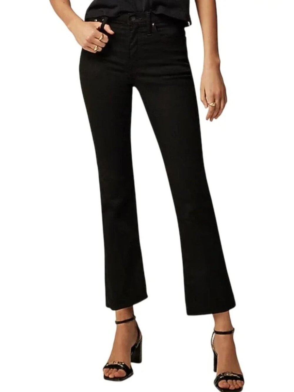 NEW! J.CREW '03 KICK OUT JEANS CROPPED FLARE STRETCH DENIM sz 34 x 26 INSEAM